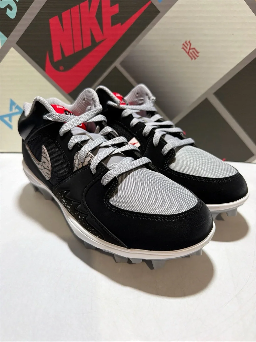Nike Air Jordan Stadium 90 Low TD Black Cement Football HQ0210-060 Men’s